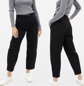 Everlane The Curved Canvas Pants in Black, Size 4, NWT